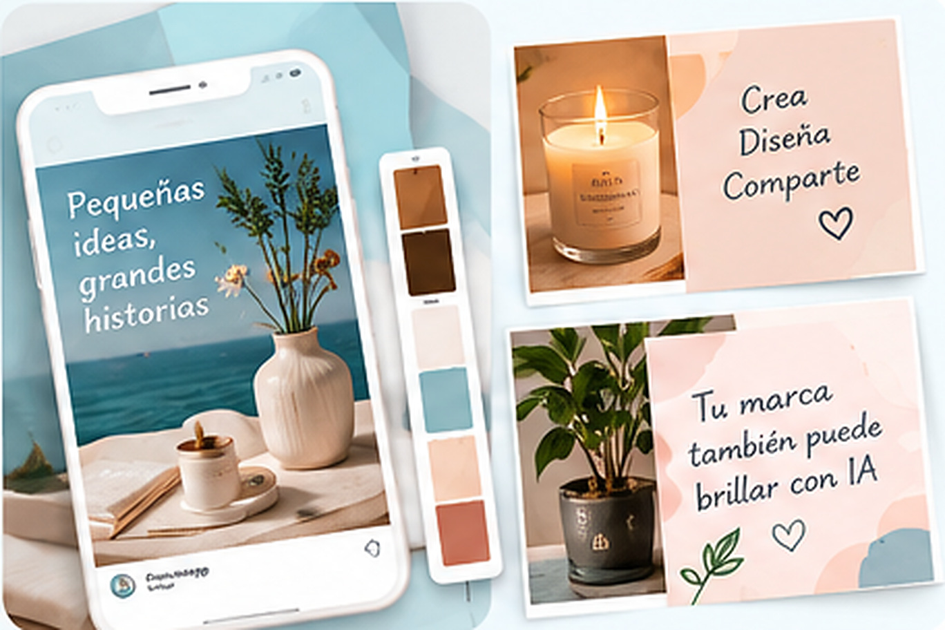 Composición creativa con una propuesta visual para redes sociales, presentada como ejemplo del curso