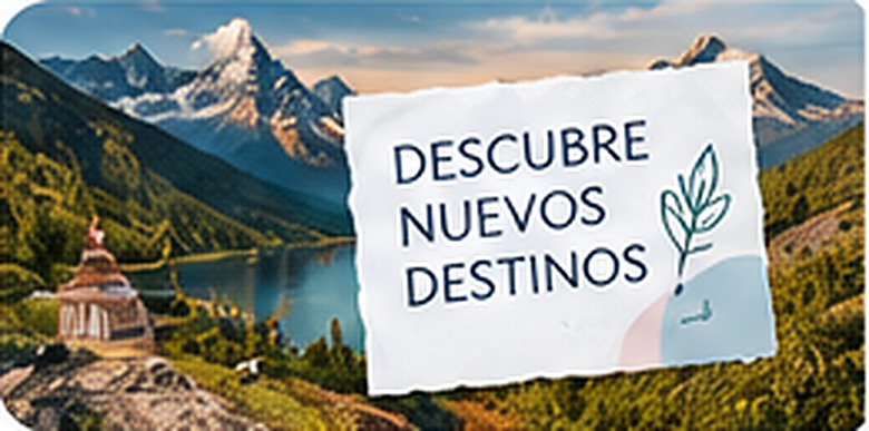 Concepto visual de campaña turística en un paisaje montañoso
